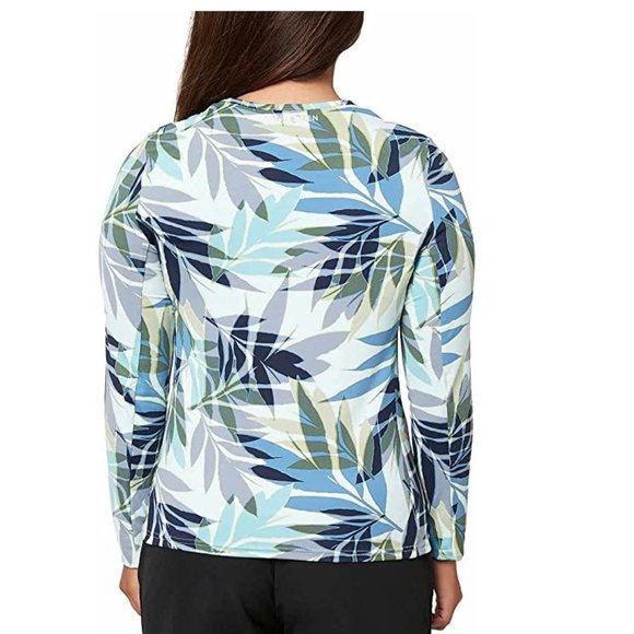 NWT Hang Ten Women's Rashguard Beach Top Size Medium, Mint Leaf UPF 50 $45 5B262 - Picture 2 of 2